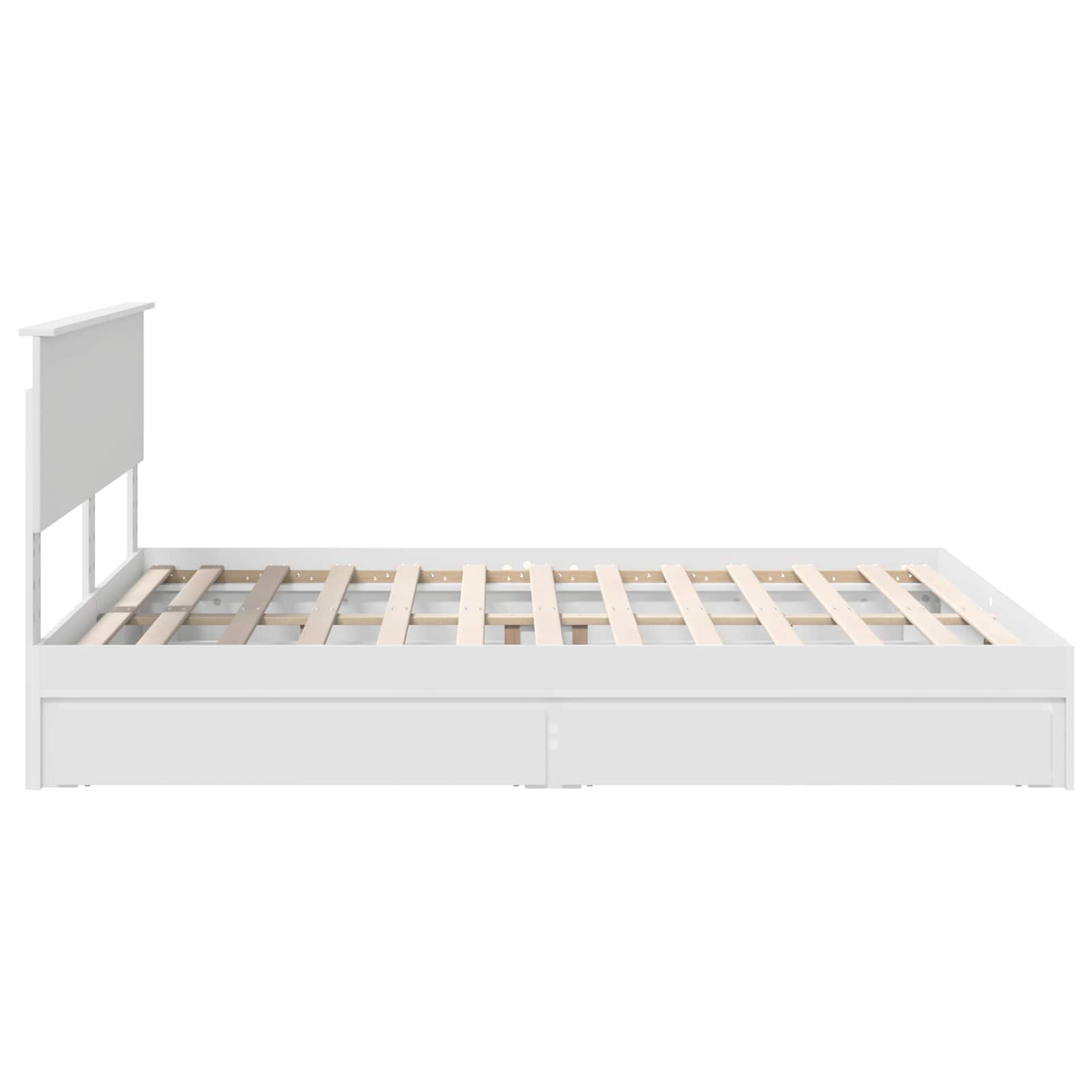 Letto con Contenitore Bianco 160 x 200 cm Legno multistrato | homemem39