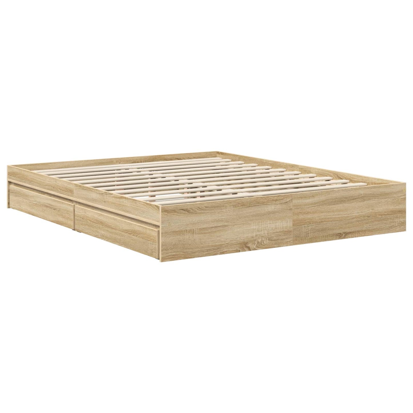 Letto con Contenitore con testiera Rovere Sonoma 160 x 200 cm | homemem39