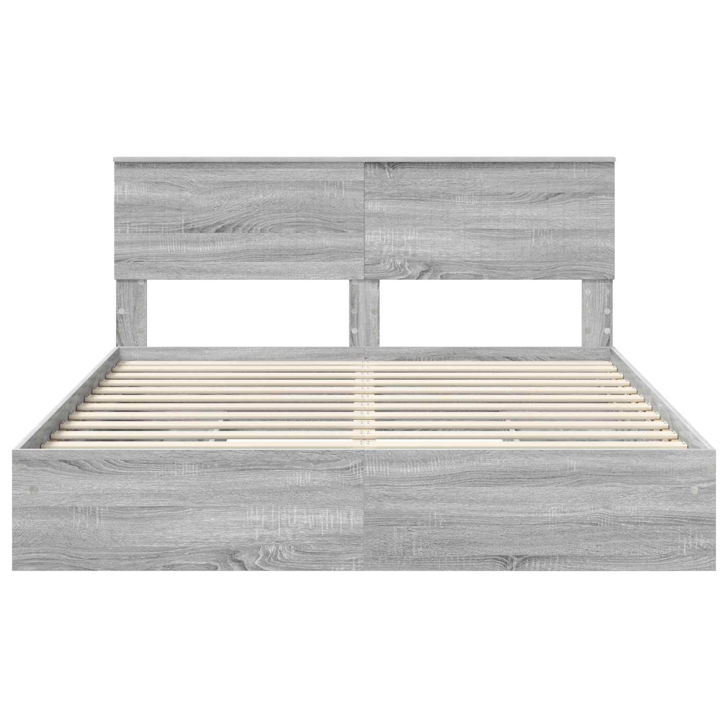Letto con Contenitore con testiera Grigio Sonoma 160 x 200 cm | homemem39