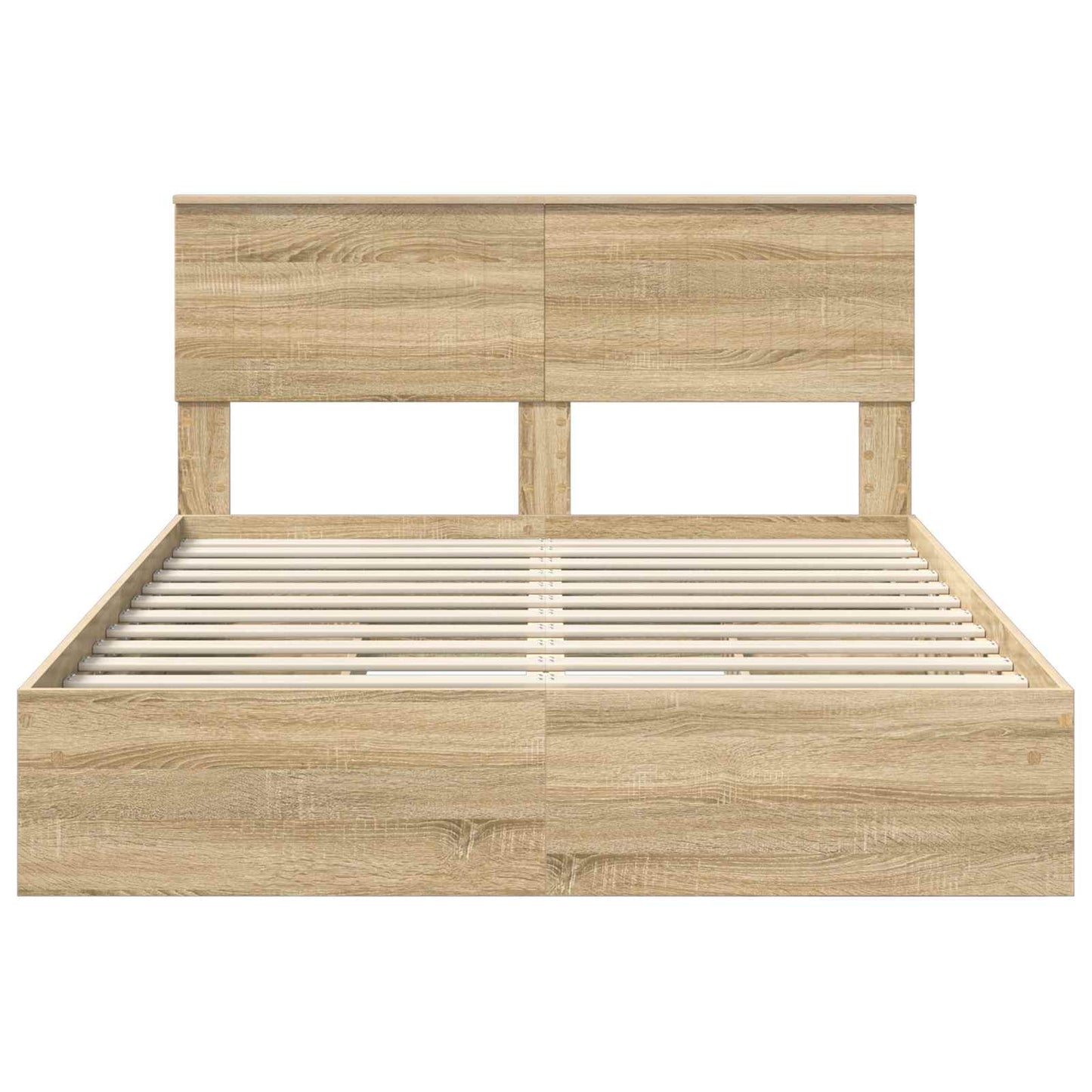 Letto con Contenitore con testiera Rovere Sonoma 140 x 200 cm | homemem39