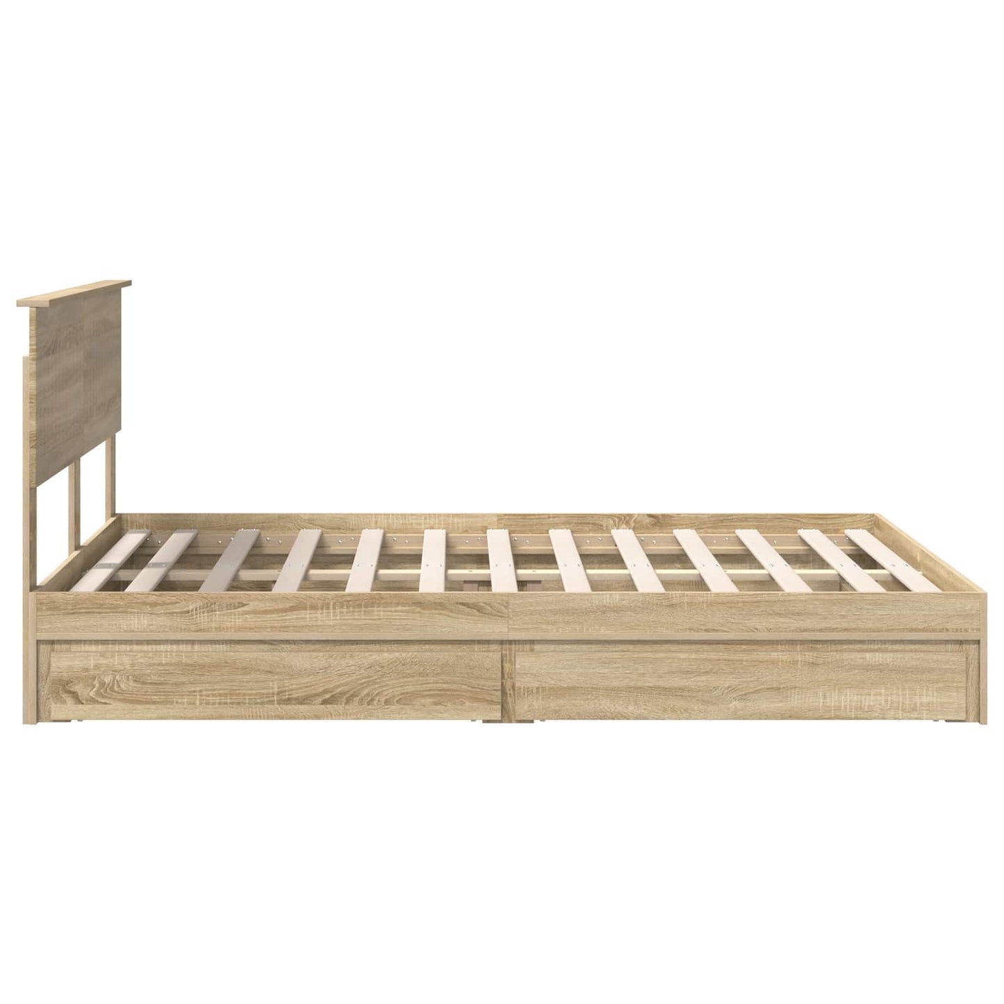 Letto con Contenitore con testiera Rovere Sonoma 140 x 200 cm | homemem39