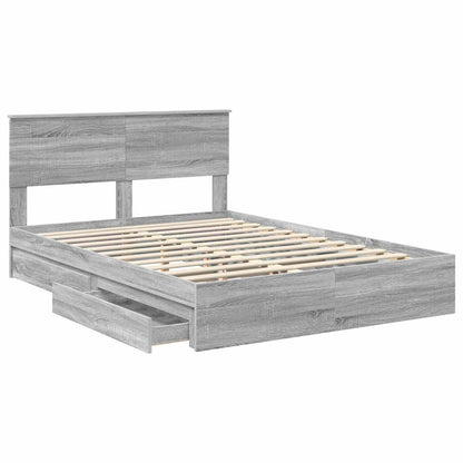 Letto con Contenitore con testiera Grigio Sonoma 140 x 200 cm | homemem39