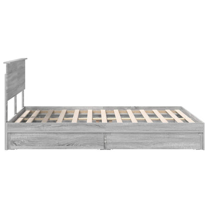 Letto con Contenitore con testiera Grigio Sonoma 140 x 200 cm | homemem39