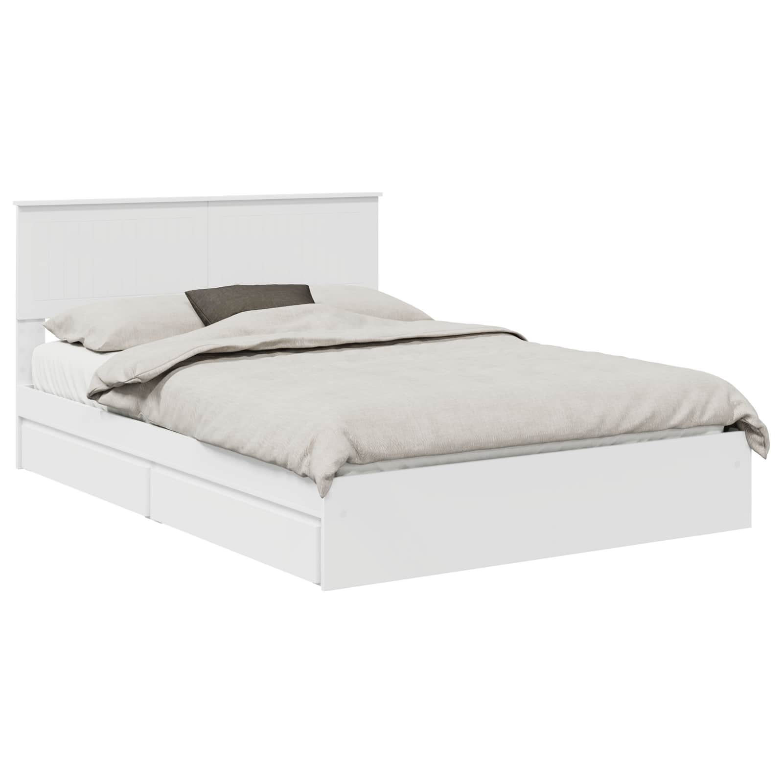 Letto con Contenitore Bianco 140 x 190 cm Legno multistrato | homemem39