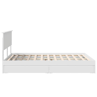 Letto con Contenitore Bianco 140 x 190 cm Legno multistrato | homemem39