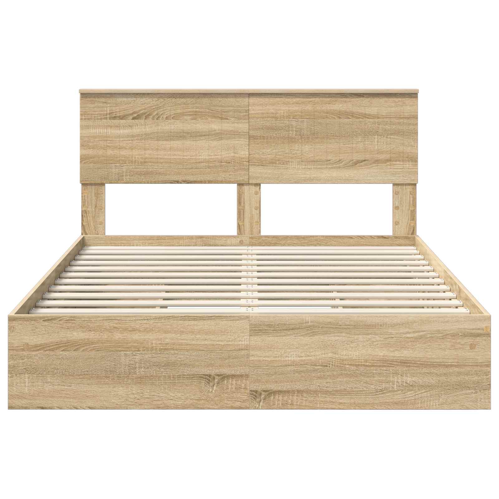 Letto con Contenitore con testiera Rovere Sonoma 140 x 190 cm | homemem39