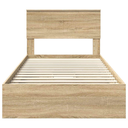 Letto con Contenitore con testiera Rovere Sonoma 100 x 200 cm | homemem39