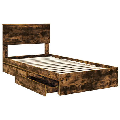 Letto con Contenitore con testiera Rovere fumé 100 x 200 cm | homemem39