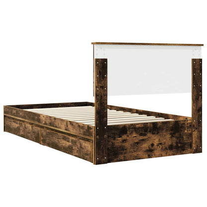 Letto con Contenitore con testiera Rovere fumé 100 x 200 cm | homemem39