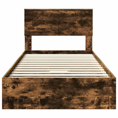 Letto con Contenitore con testiera Rovere fumé 100 x 200 cm | homemem39