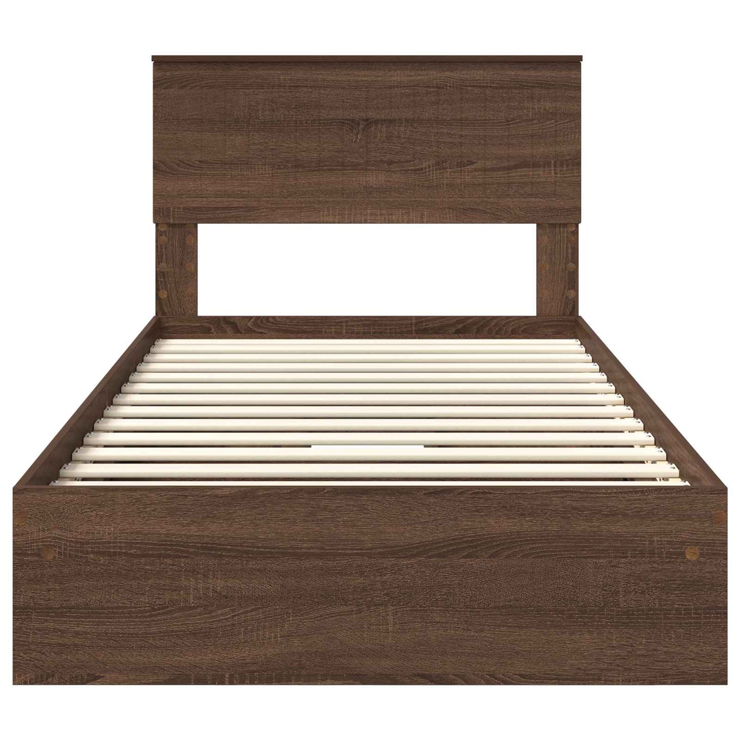 Letto con Contenitore con testiera Rovere Marrone 100 x 200 cm