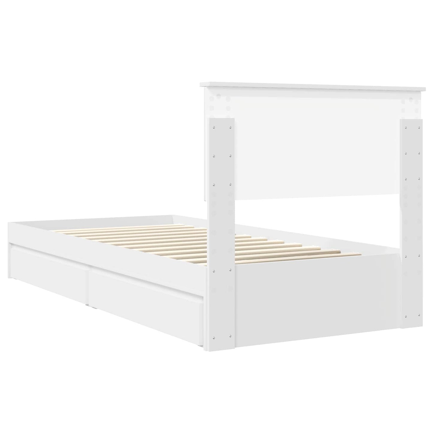Letto con Contenitore Bianco 90 x 200 cm Legno multistrato | homemem39