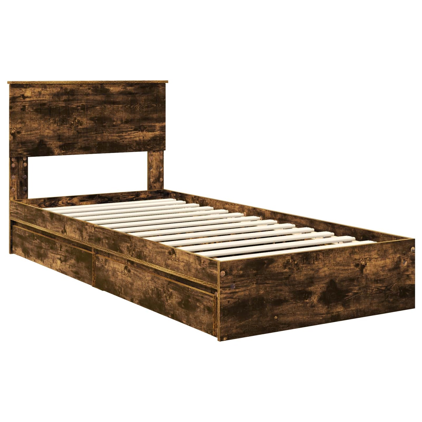 Letto con Contenitore Rovere fumé 90 x 200 cm Legno multistrato | homemem39