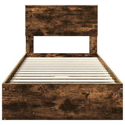 Letto con Contenitore Rovere fumé 90 x 200 cm Legno multistrato | homemem39