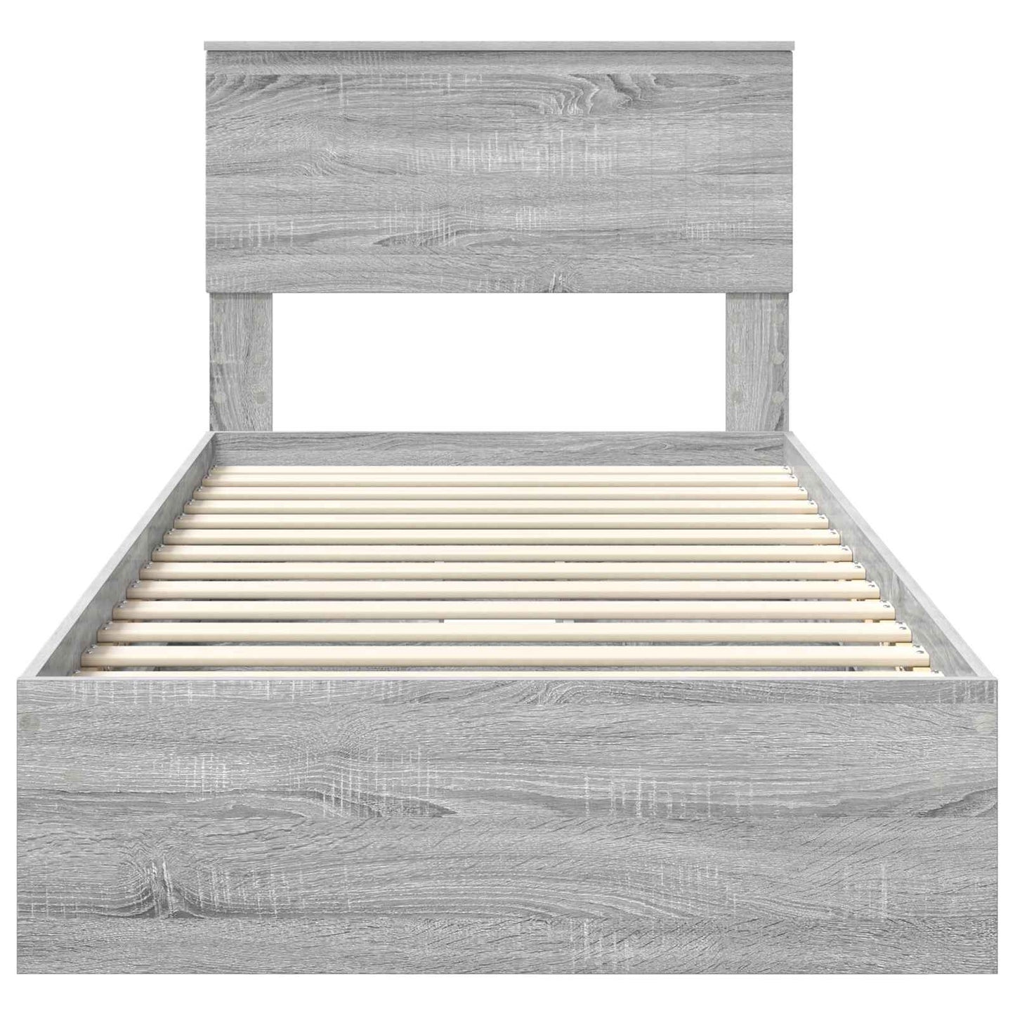 Letto con Contenitore con testiera Grigio Sonoma 90 x 200 cm | homemem39