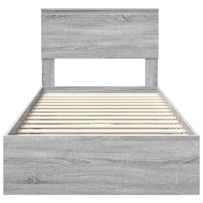 Letto con Contenitore con testiera Grigio Sonoma 90 x 200 cm | homemem39