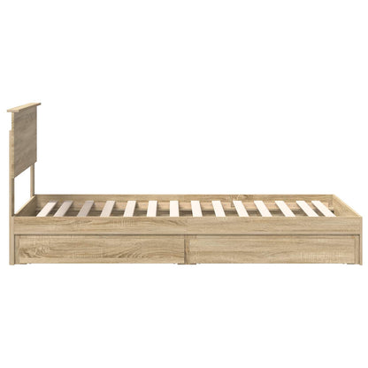 Letto con Contenitore con testiera Rovere Sonoma 90 x 190 cm