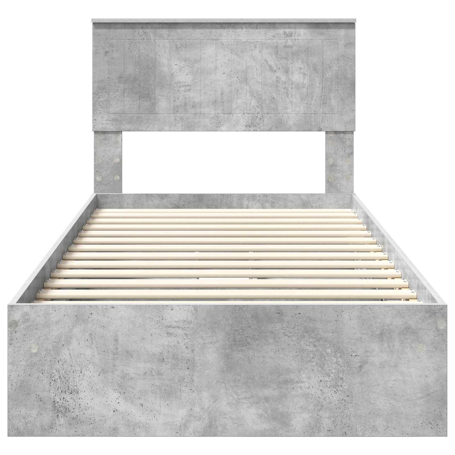 Letto con Contenitore con testiera Grigio cemento 90 x 190 cm | homemem39