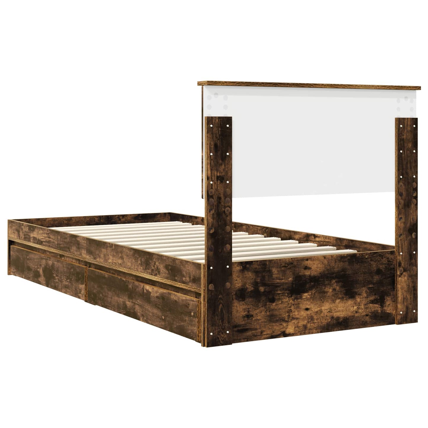 Letto con Contenitore Rovere fumé 90 x 190 cm Legno multistrato | homemem39