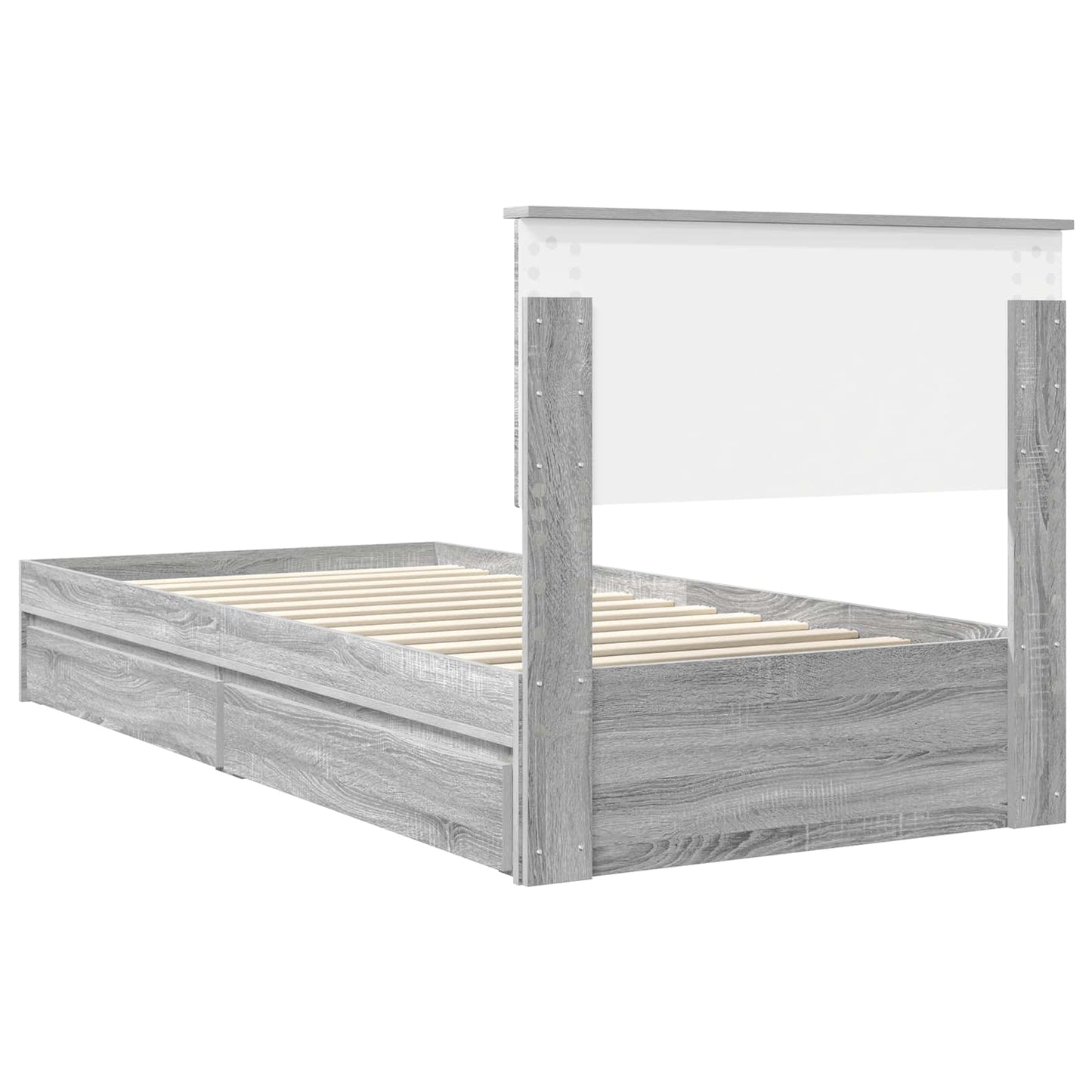 Letto con Contenitore con testiera Grigio Sonoma 90 x 190 cm | homemem39