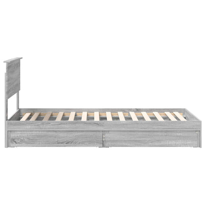Letto con Contenitore con testiera Grigio Sonoma 90 x 190 cm | homemem39