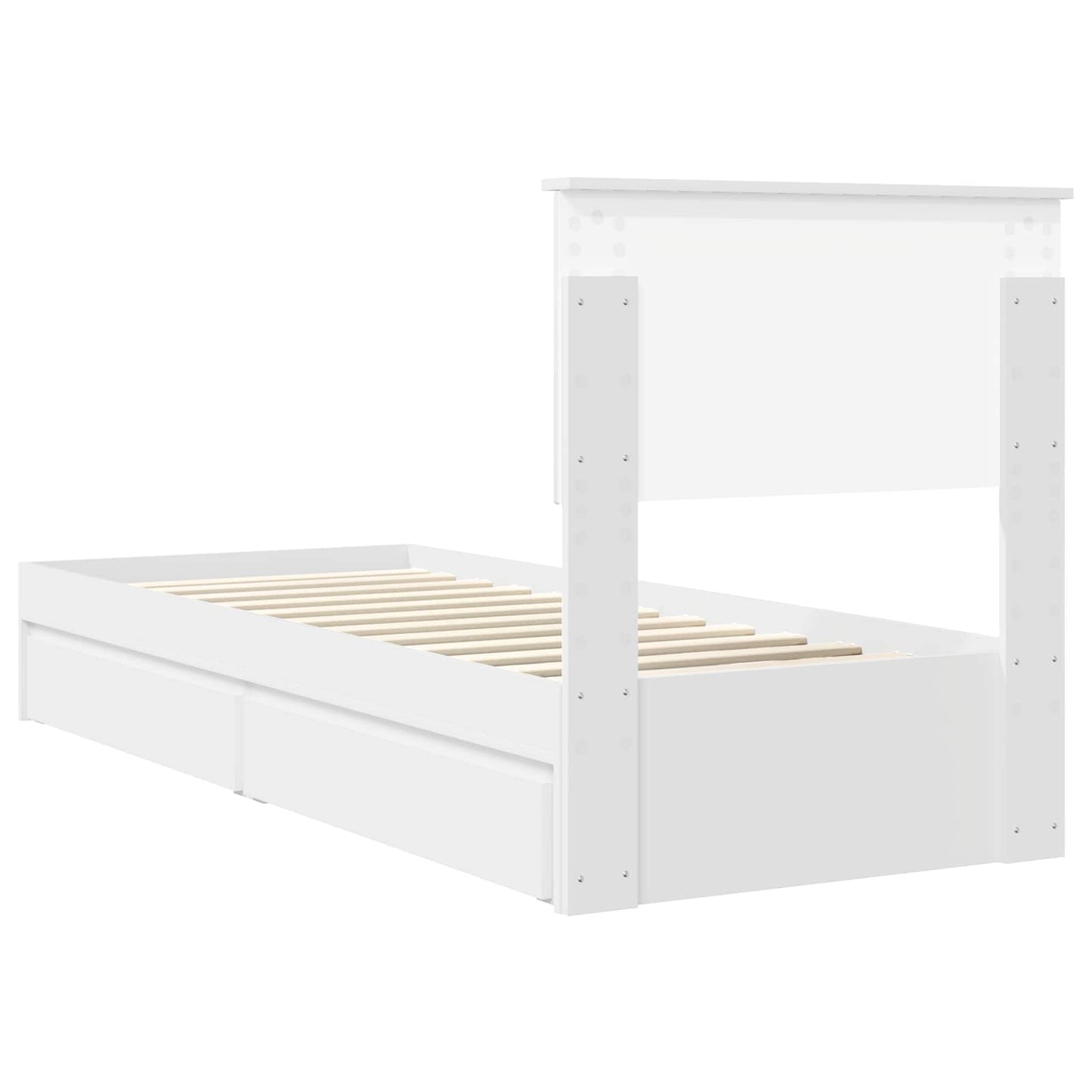 Letto con Contenitore Bianco 75 x 190 cm Legno multistrato | homemem39