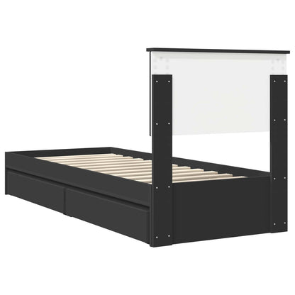 Letto con Contenitore Nero 75 x 190 cm Legno multistrato | homemem39