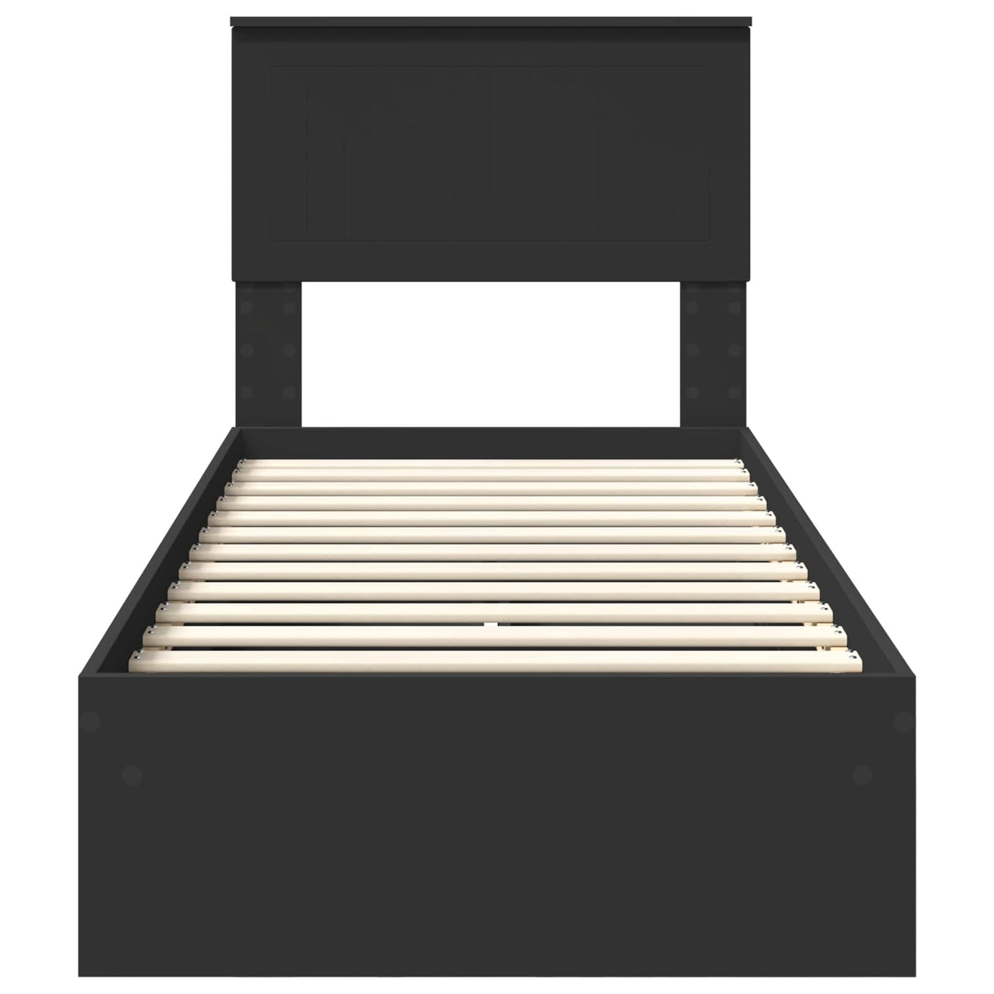Letto con Contenitore Nero 75 x 190 cm Legno multistrato | homemem39