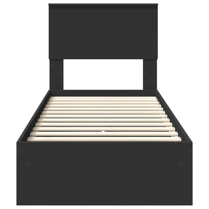 Letto con Contenitore Nero 75 x 190 cm Legno multistrato | homemem39