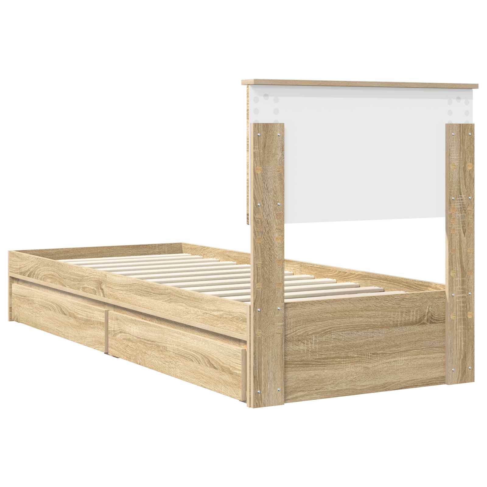 Letto con Contenitore con testiera Rovere Sonoma 75 x 190 cm | homemem39