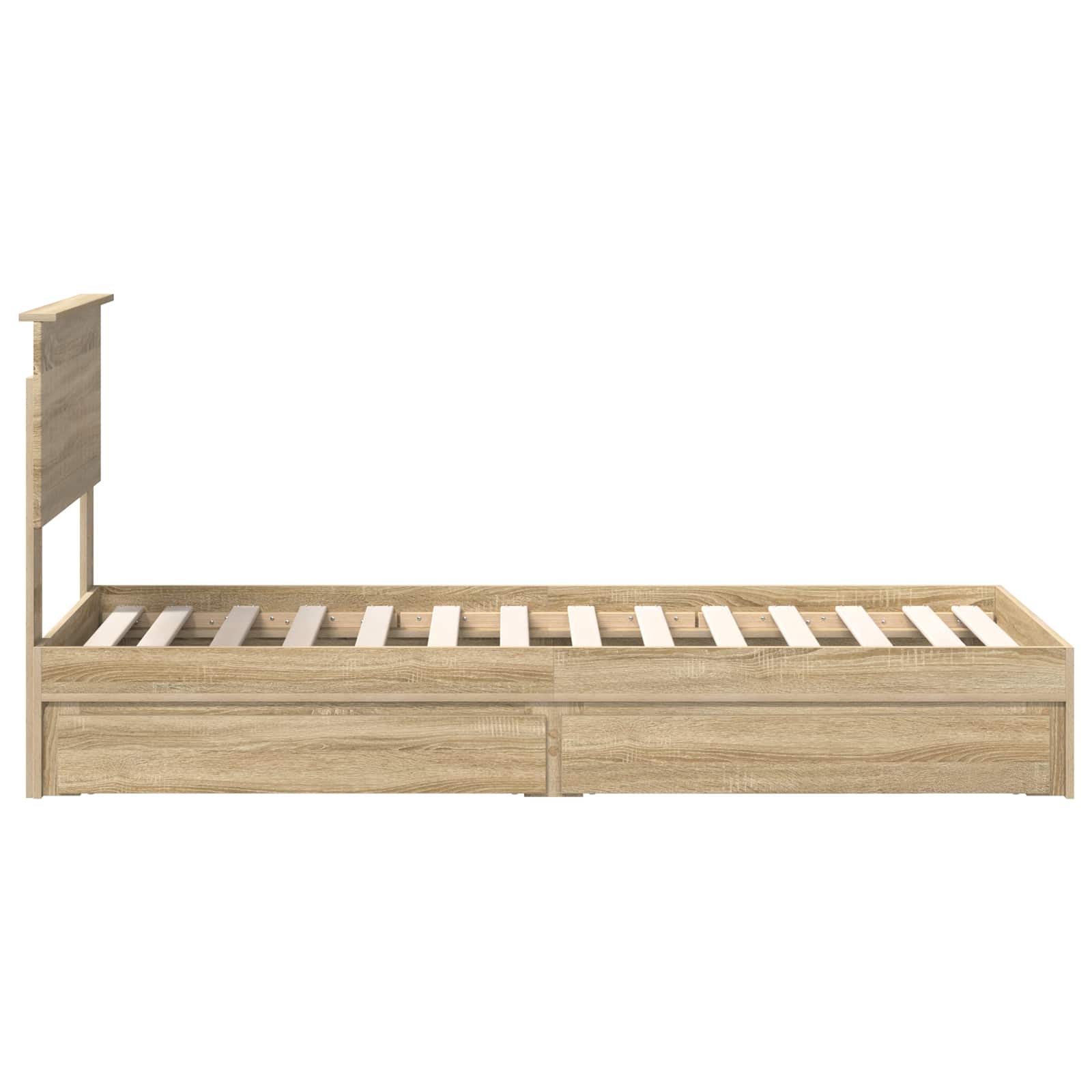 Letto con Contenitore con testiera Rovere Sonoma 75 x 190 cm | homemem39
