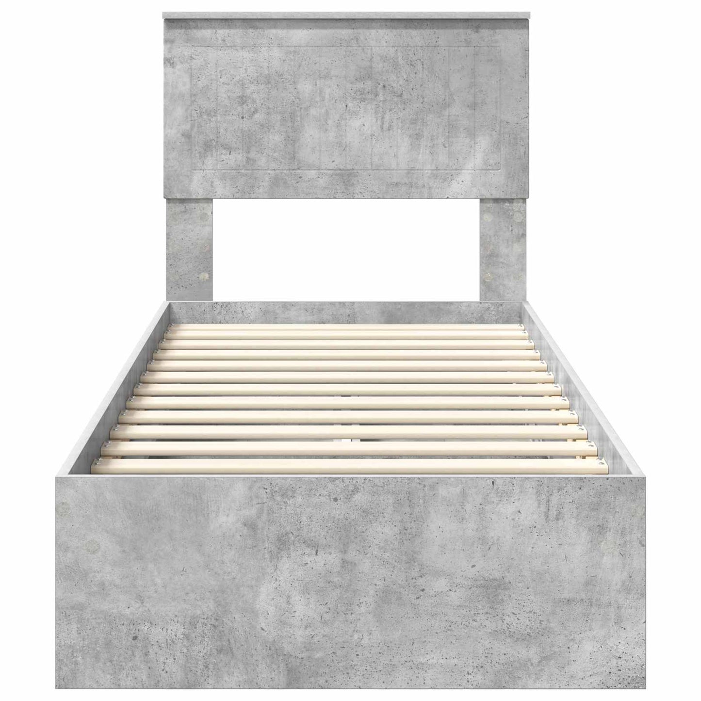 Letto con Contenitore con testiera Grigio cemento 75 x 190 cm | homemem39