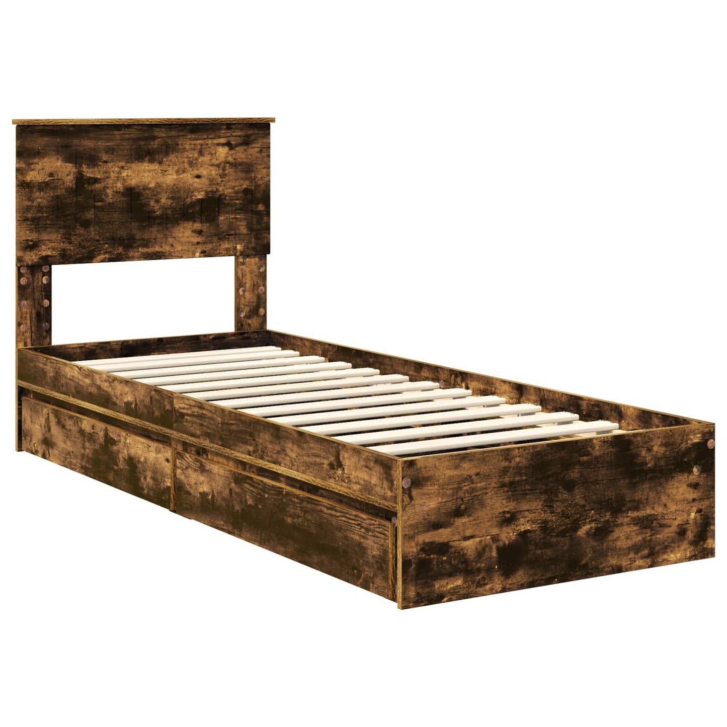 Letto con Contenitore Rovere fumé 75 x 190 cm Legno multistrato | homemem39