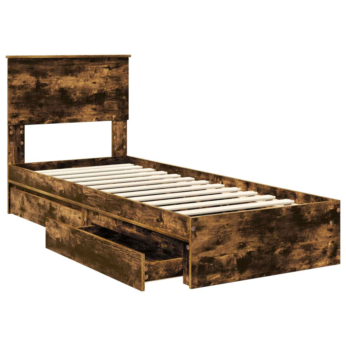 Letto con Contenitore Rovere fumé 75 x 190 cm Legno multistrato | homemem39
