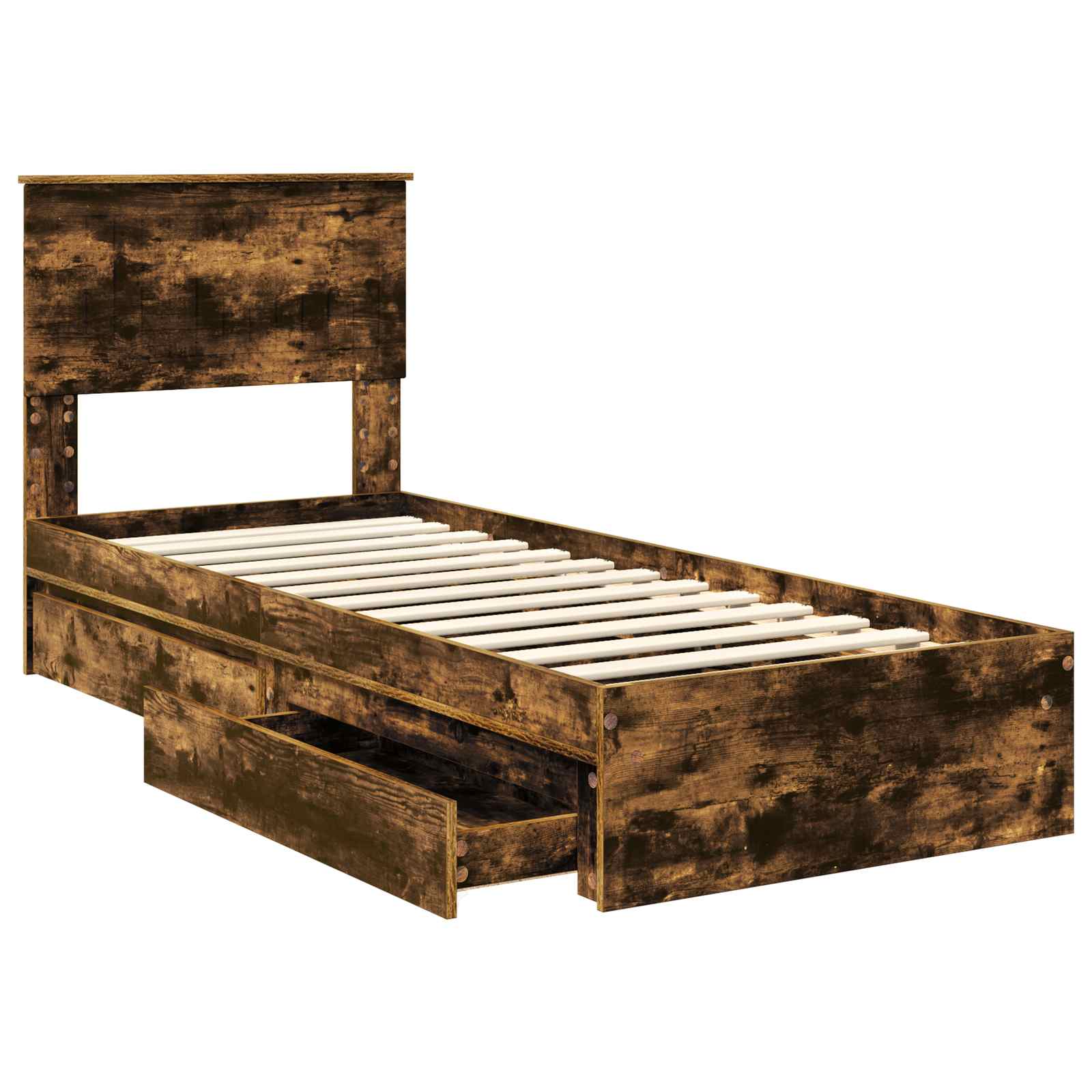 Letto con Contenitore Rovere fumé 75 x 190 cm Legno multistrato | homemem39