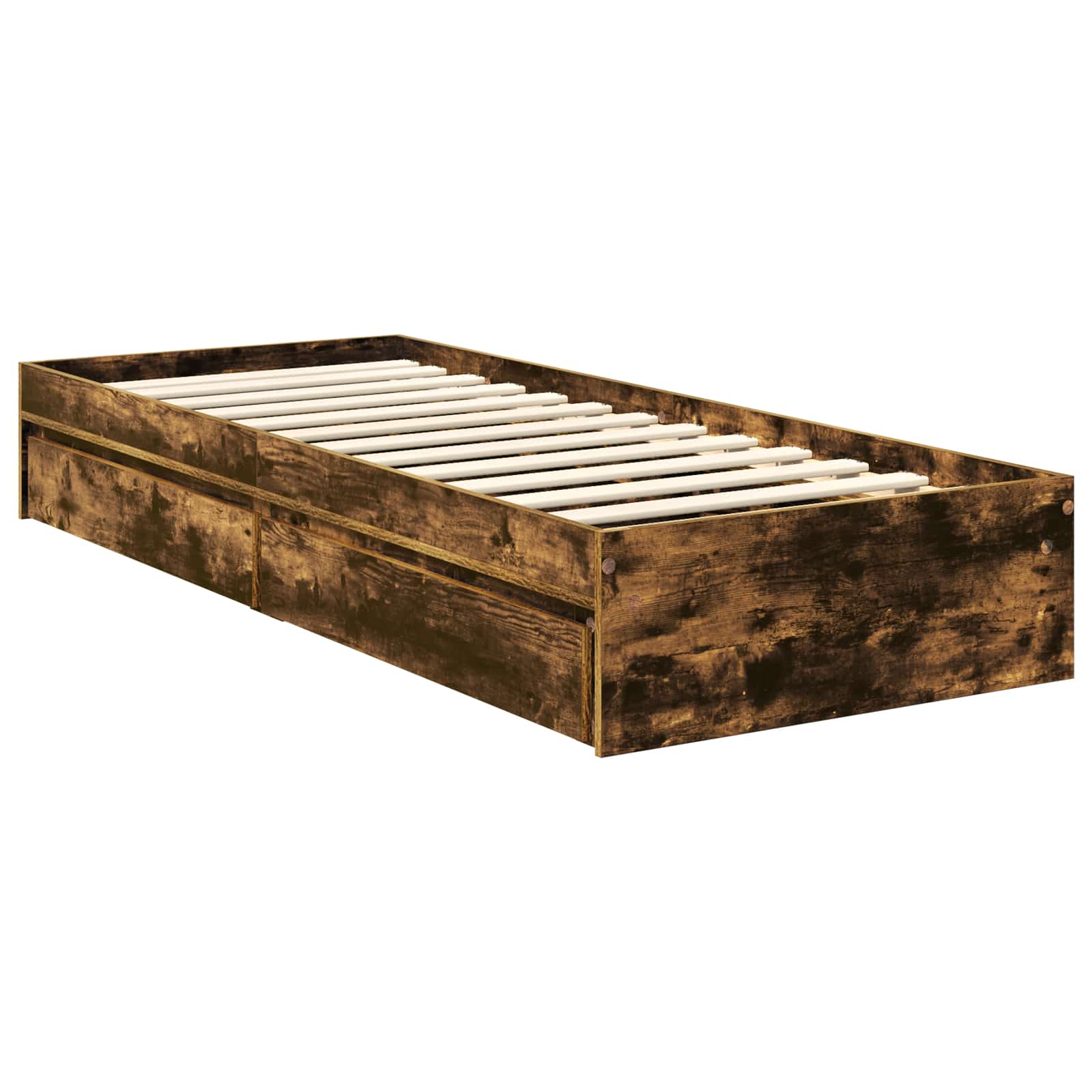 Letto con Contenitore Rovere fumé 75 x 190 cm Legno multistrato | homemem39