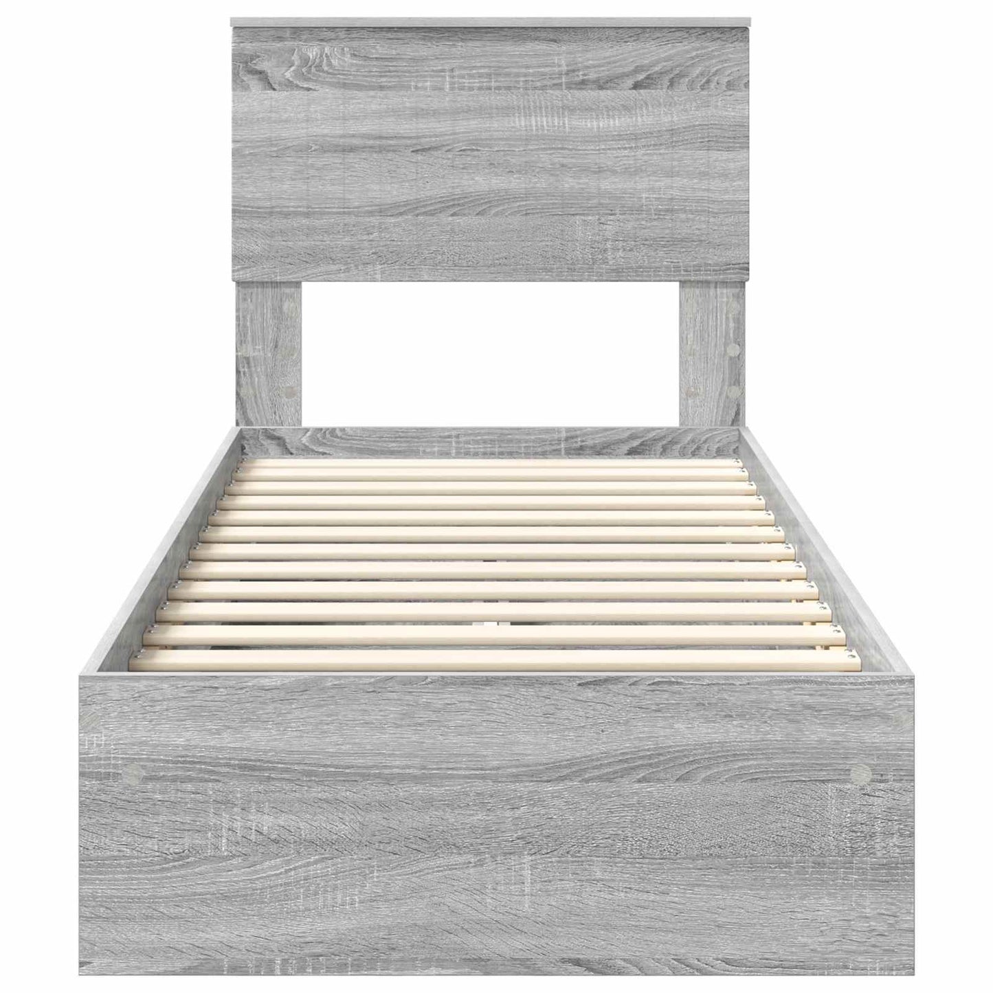 Letto con Contenitore con testiera Grigio Sonoma 75 x 190 cm | homemem39