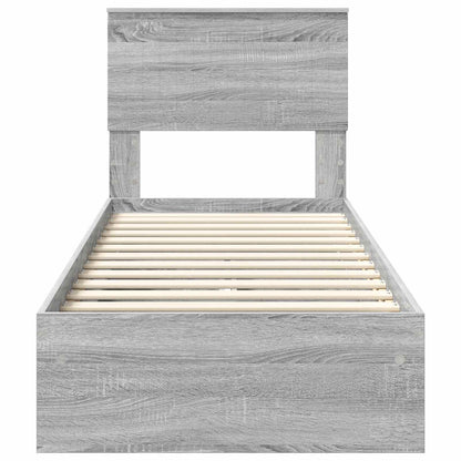 Letto con Contenitore con testiera Grigio Sonoma 75 x 190 cm | homemem39