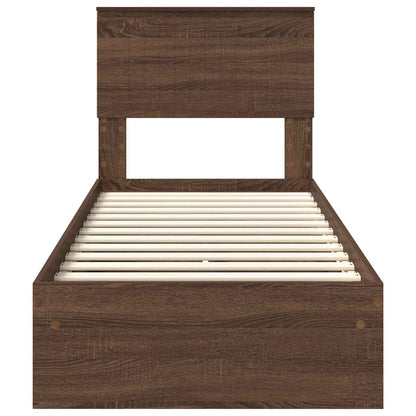 Letto con Contenitore con testiera Rovere Marrone 75 x 190 cm | homemem39