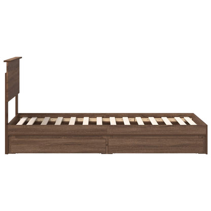 Letto con Contenitore con testiera Rovere Marrone 75 x 190 cm | homemem39