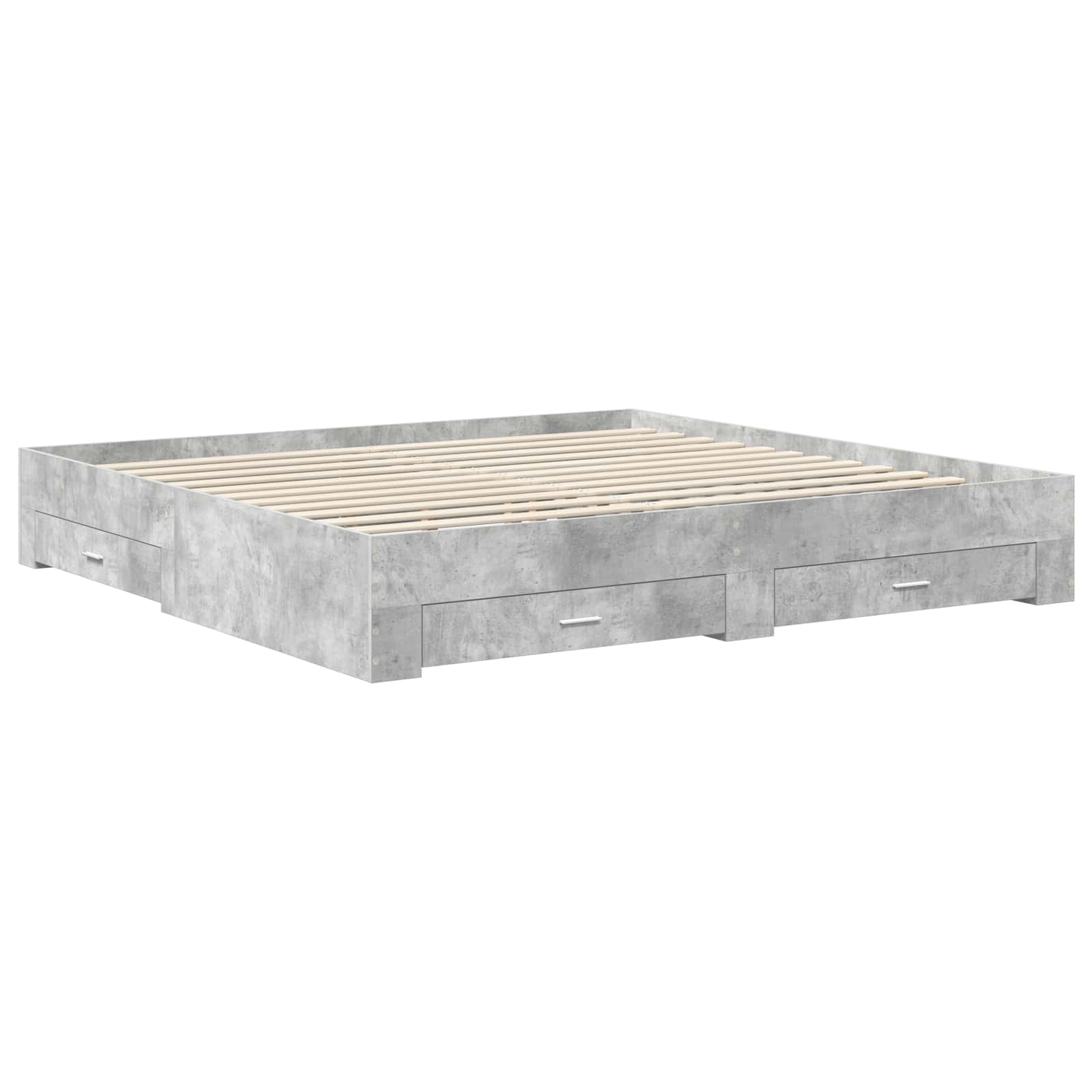 Struttura del letto con cassetto Grigio Cemento 200 x 200 cm | homemem39
