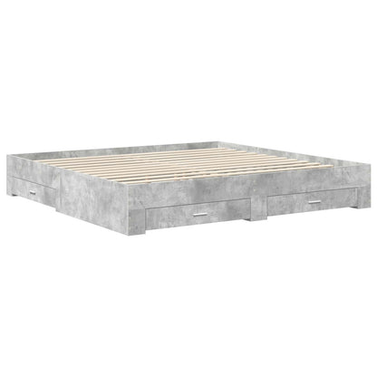 Struttura del letto con cassetto Grigio Cemento 200 x 200 cm | homemem39