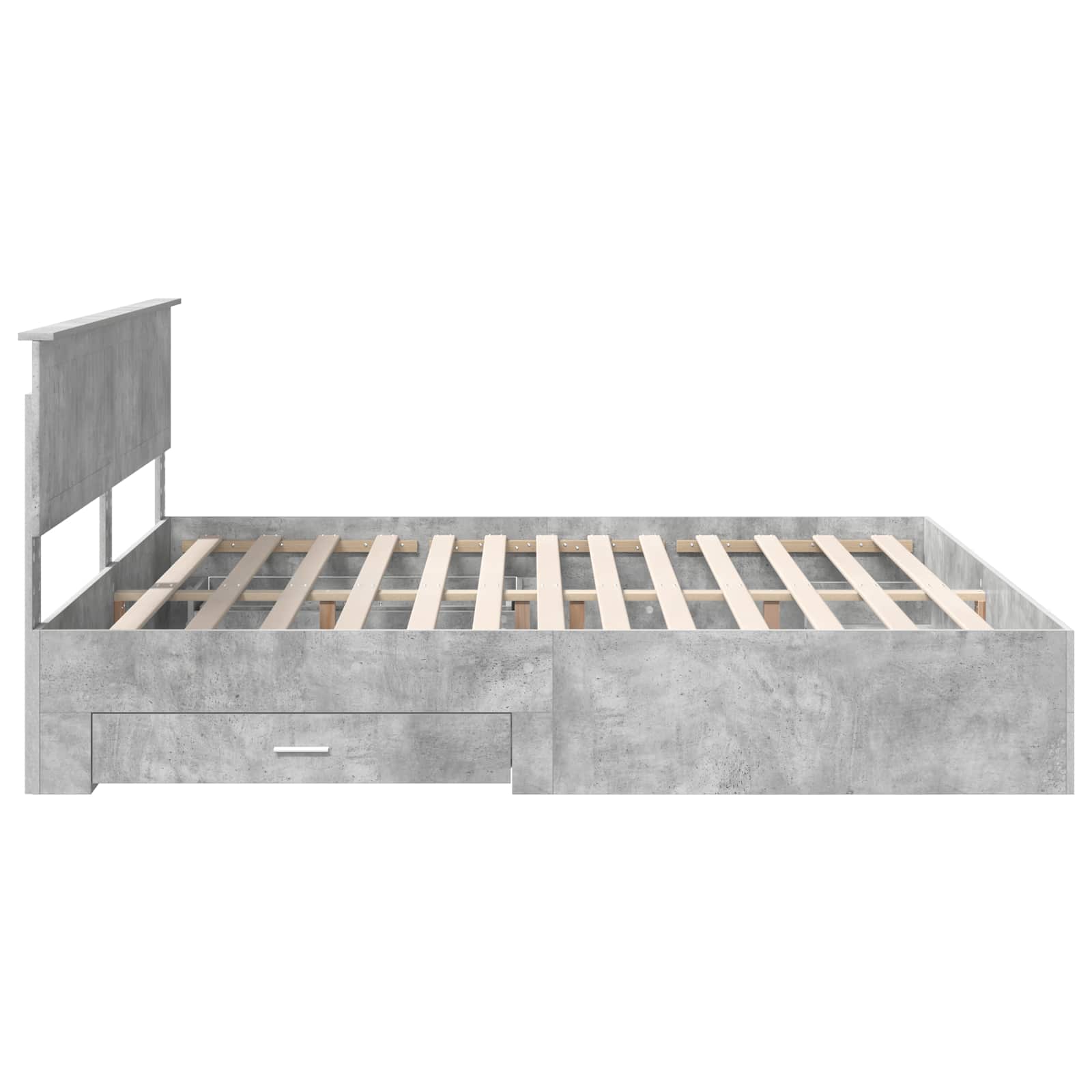 Struttura del letto con cassetto Grigio Cemento 200 x 200 cm | homemem39