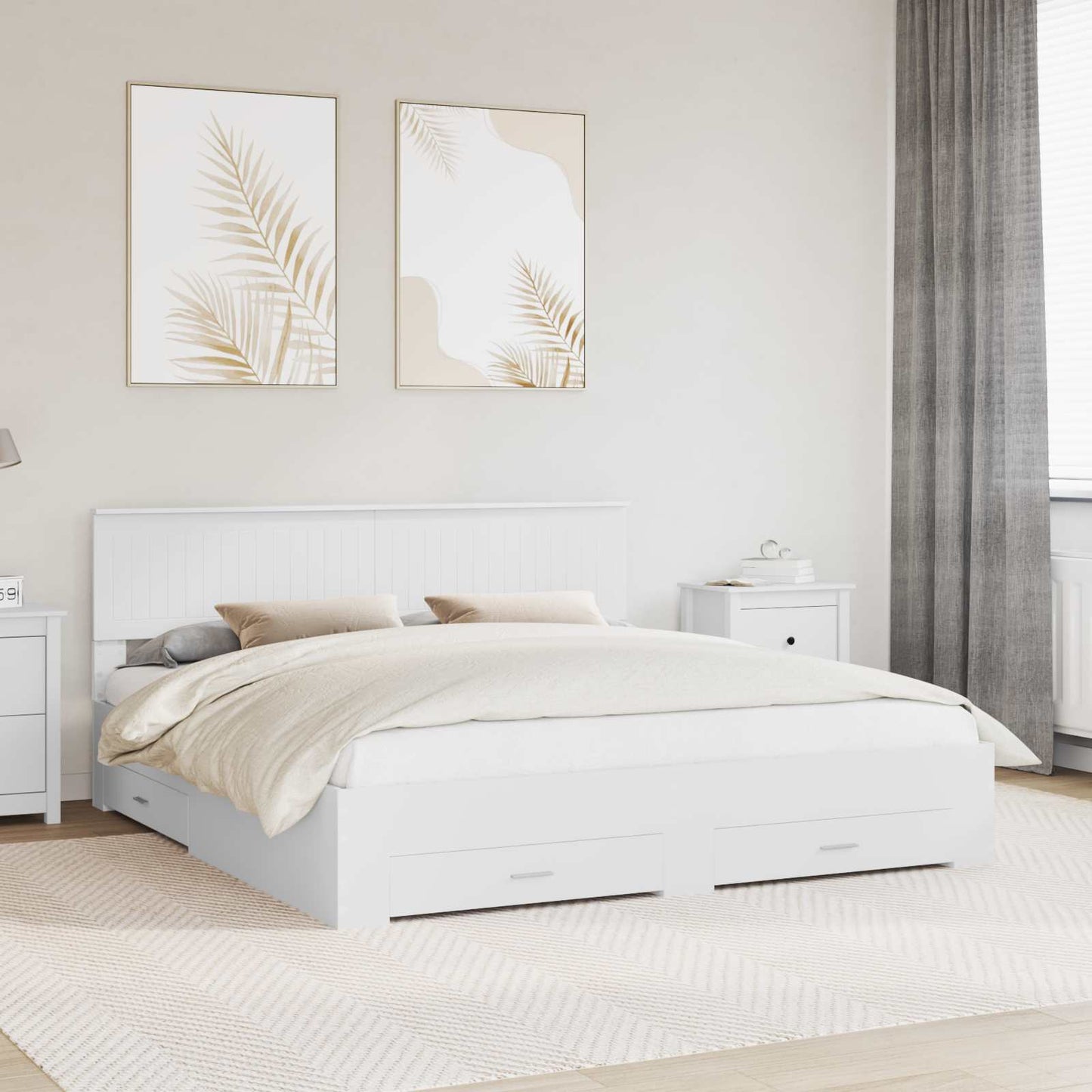 Struttura del letto Bianco 180 x 200 cm Legno ingegnerizzato | homemem39