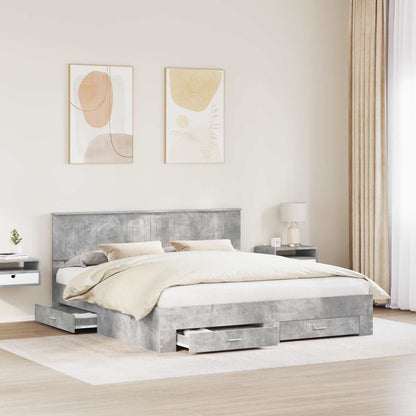 Struttura del letto con cassetto Grigio Cemento 180 x 200 cm | homemem39