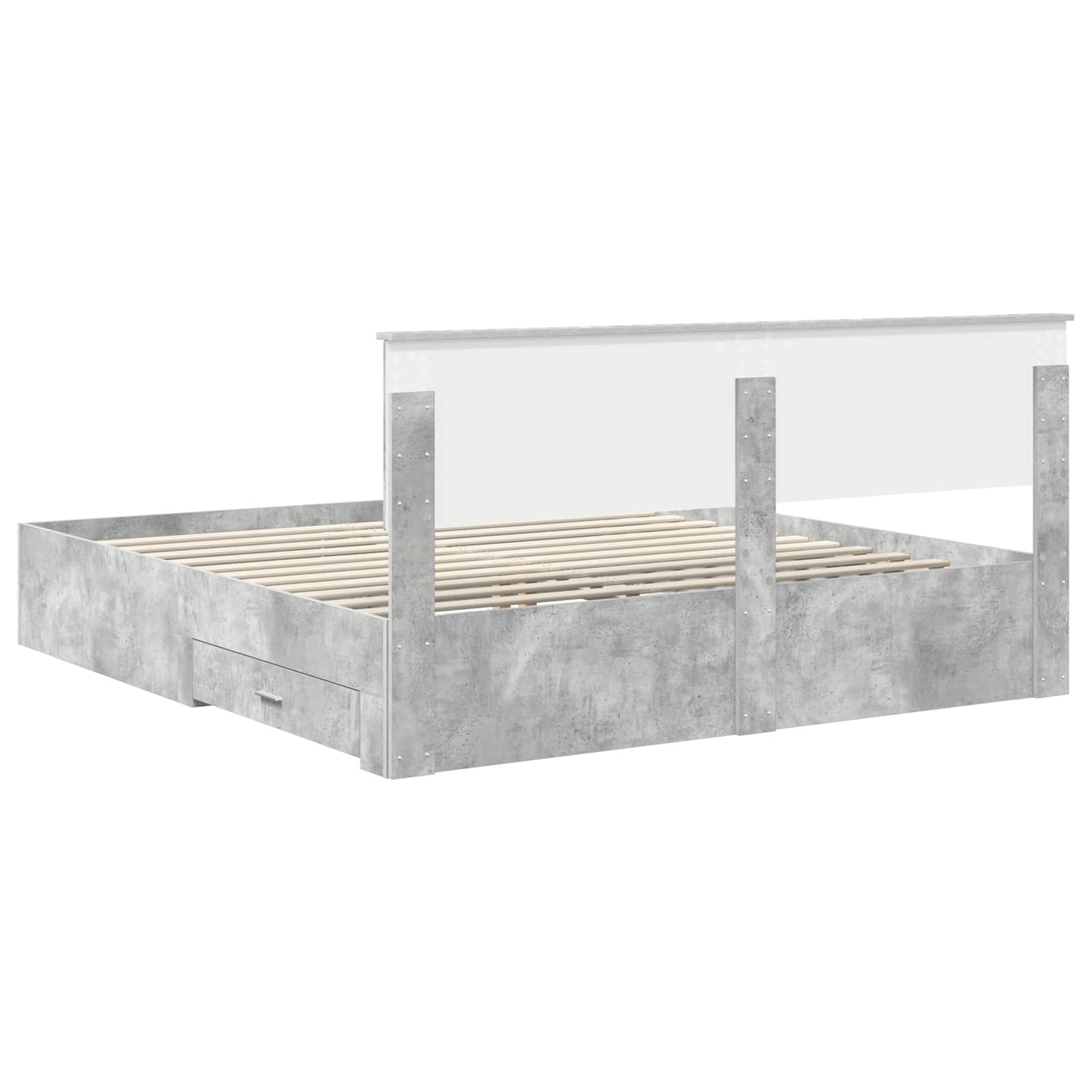 Struttura del letto con cassetto Grigio Cemento 180 x 200 cm | homemem39