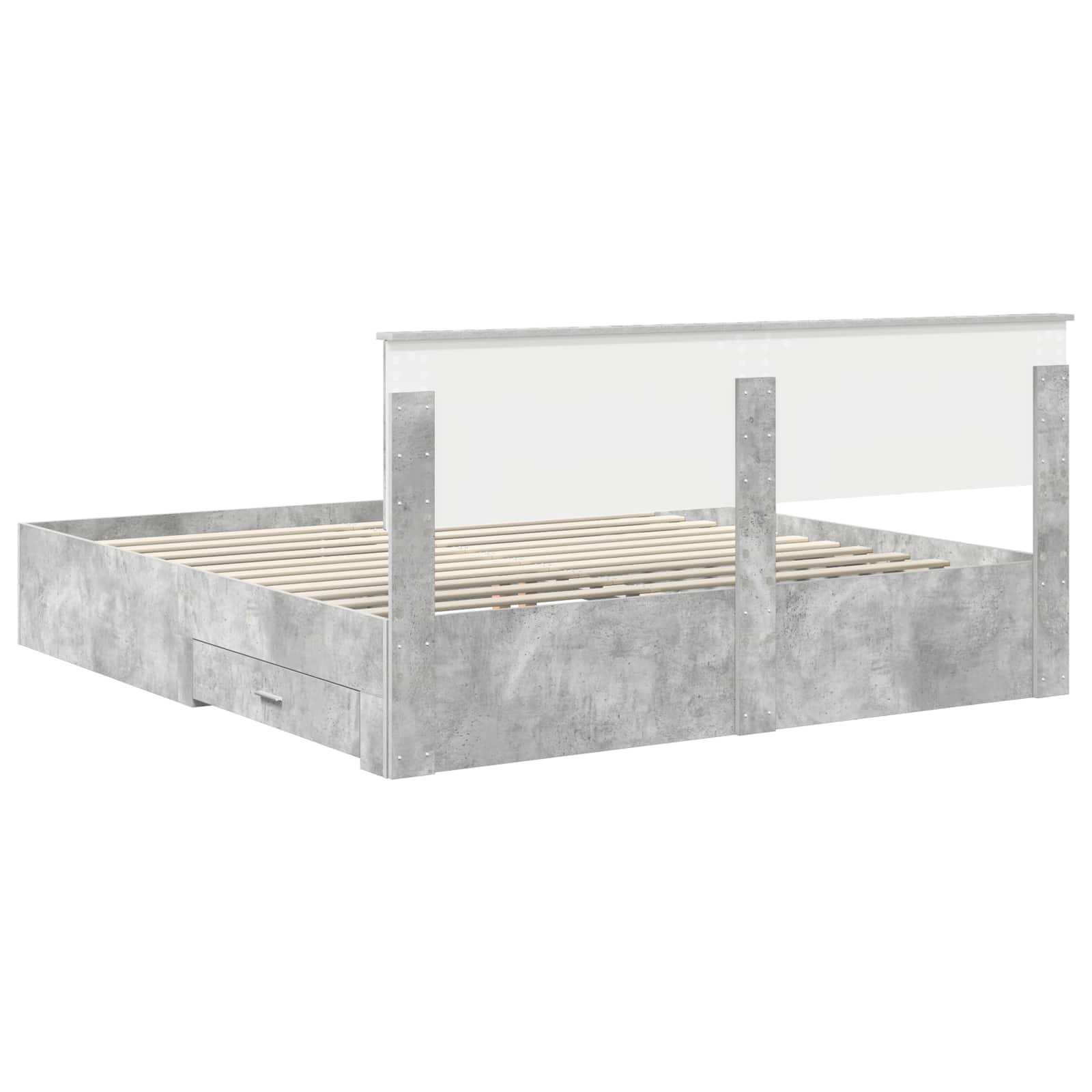 Struttura del letto con cassetto Grigio Cemento 180 x 200 cm | homemem39