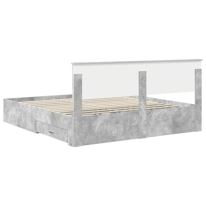 Struttura del letto con cassetto Grigio Cemento 180 x 200 cm | homemem39