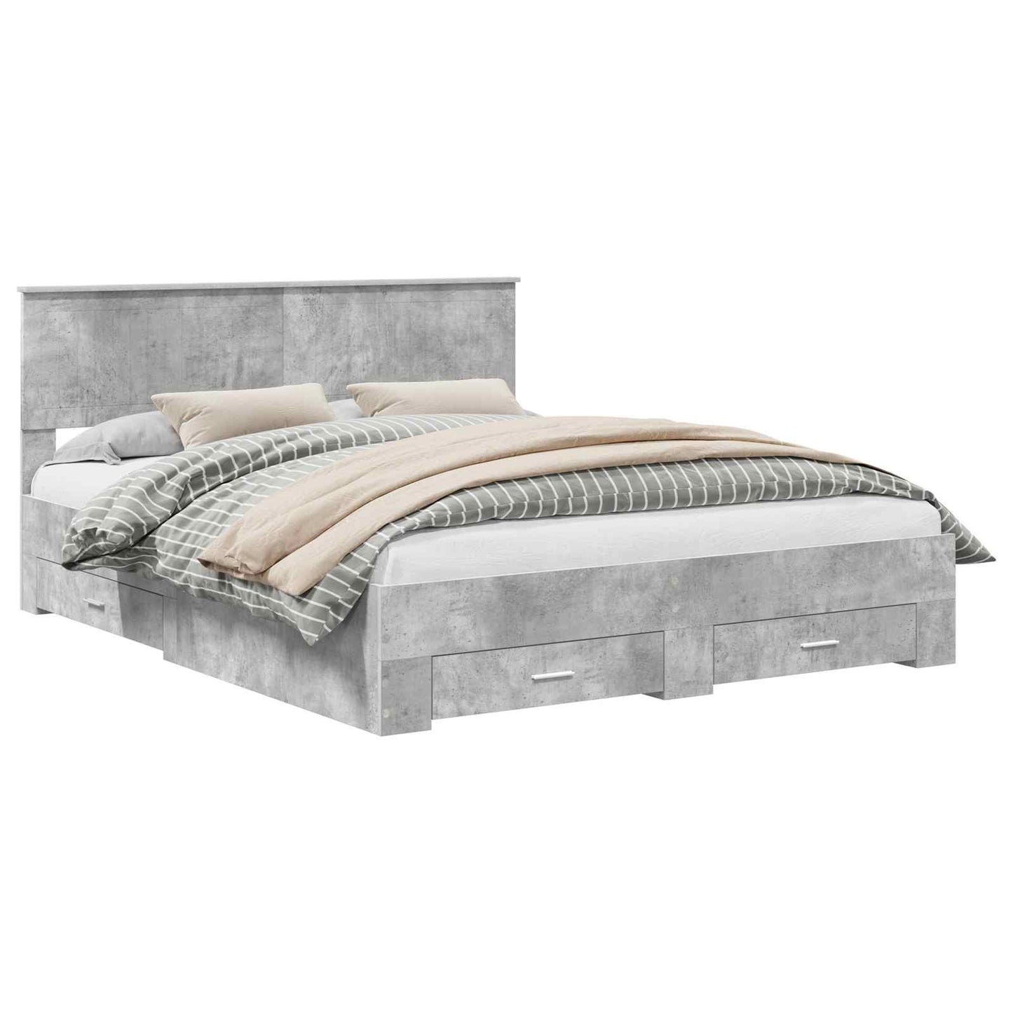 Struttura del letto con cassetto Grigio Cemento 160 x 200 cm | homemem39