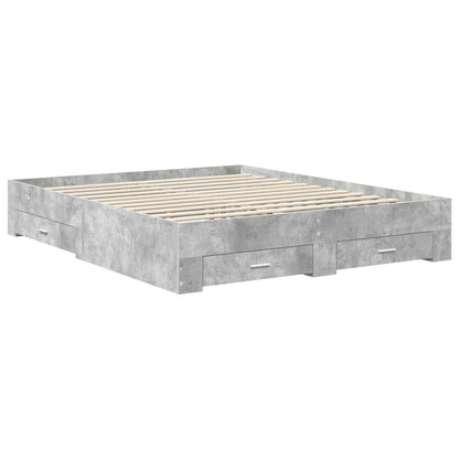 Struttura del letto con cassetto Grigio Cemento 160 x 200 cm | homemem39
